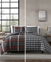 Closeout! Eddie Bauer Willow Plaid Microsuede Piece Duvet Cover Set