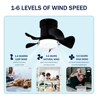 Matte Black Remote Ceiling Fan with Led Light