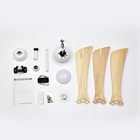 52" Ceiling Fan with Remote Control, 6 Speeds (White/Natural)