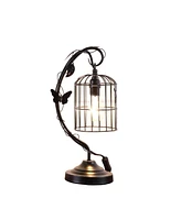 Streamdale Furniture 17.5" Iris Black Butterfly Garden Metal Table Lamp