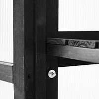 62" Height Wood Largehouse Balcony Portable Cold Frame With Wheels And Adjustable Shelves