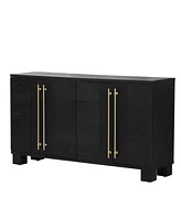 Streamdale Furniture Traditional Style Wood Sideboard with Gold Handles