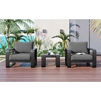 Streamdale Furniture Aluminum Frame Patio Set with Thick Cushion & Coffee Table