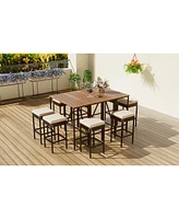 Simplie Fun 10-Piece Outdoor Dining Set with Bar Height Table