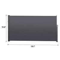 Retractable Side Screen Awning, Uv Resistant, WaterproofPrivacy screen for garden, balcony, courtyard