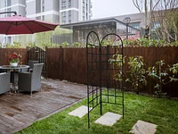 1Set (2 Pieces) Metal Garden Trellis For Climbing Plants Outdoor Rustproof Plant Support-Black