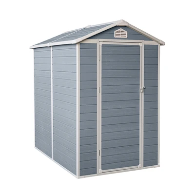 Simplie Fun 6x4FT Resin Outdoor Storage Shed Kit-Perfect To Store Patio Furniture, Grey