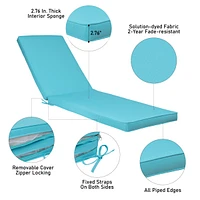 1 Piece Sky Blue Outdoor Lounge Chair Cushion