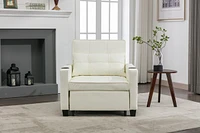 White leather convertible futon chair bed with Usb ports