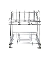 Household Essentials Glidez Multipurpose Chrome-Plated Steel Pull-Out/Slide-Out Basket Storage Organizer for Pots and Lids 2-Tier Dual-Slide Design