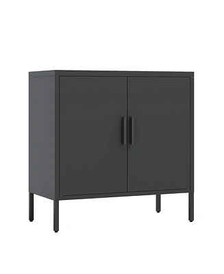 Simplie Fun Steel Cabinet with 2 Doors, 2 Shelves, Lockable