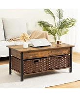 Streamdale Furniture Brown Coffee Table with Lifting Desk & Storage