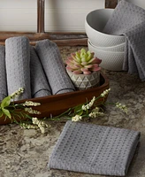 Design Imports Cotton Kitchen Collection Dishtowel Set, 18x26", Gray, 6 Piece