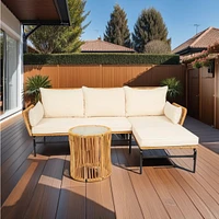 Outdoor Patio Wicker Furniture Set with Thick Cushions