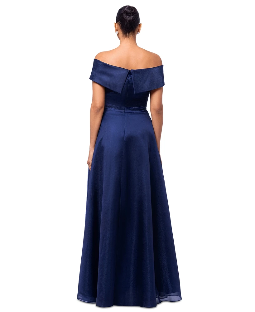 Xscape Women's Off-The-Shoulder Sweetheart Gown