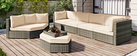 6 Piece Outdoor Wicker Patio Furniture Set