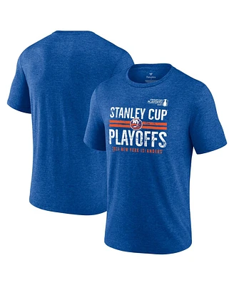 Fanatics Men's Heather Royal New York Islanders 2024 Stanley Cup Playoffs Crossbar Tri-Blend T-Shirt