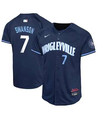Nike Big Boys and Girls Dansby Swanson Navy Chicago Cubs City Connect Limited Player Jersey