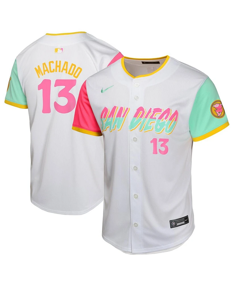 Nike Big Boys and Girls Manny Machado White San Diego Padres City Connect Limited Player Jersey