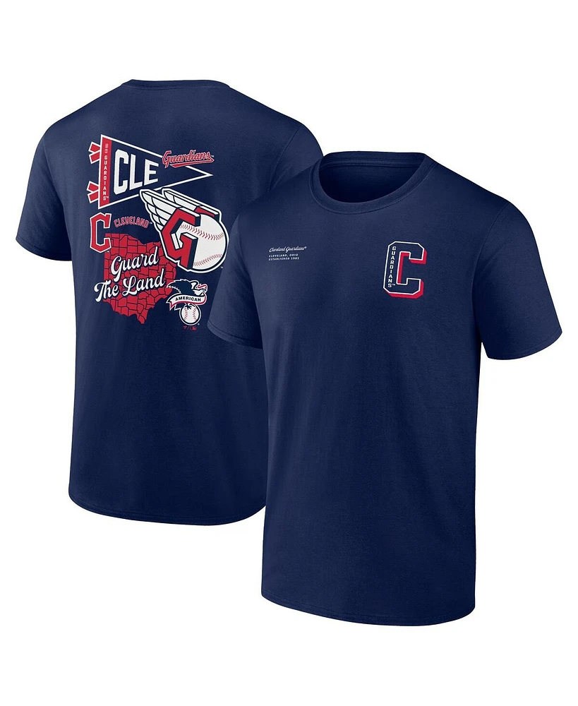 Fanatics Men's Navy Cleveland Guardians Split Zone T-Shirt