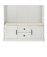 3-in-1 Hall Tree with Bench & Hooks (White)