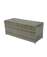 Simplie Fun 113 Gallon Wicker Outdoor Storage Box