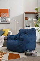 Streamdale Furniture Soft Cotton Linen Fabric Bean Bag Chair Filled With Memory Sponge, Blue