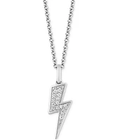 Diamond Cruella Lightning Bolt Pendant Necklace (1/10 ct. t.w.) in Sterling Silver, 16" + 2" extender