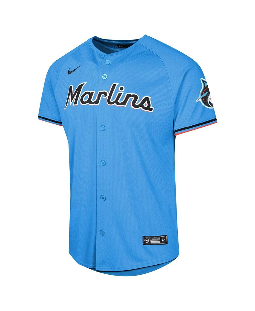 Nike Big Boys and Girls Jazz Chisholm Jr. Blue Miami Marlins Alternate Limited Player Jersey