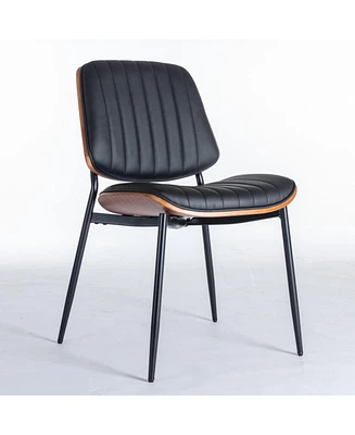 Simplie Fun Mid Century Modern Dining Chairs Set of 2 - Black Pu