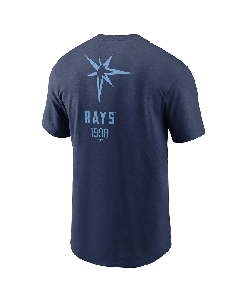 Nike Men's Navy Tampa Bay Rays Large Logo Back Stack T-Shirt