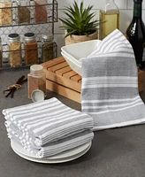 Design Imports French Terry Collection Kitchen Dishtowel Set, 18x28", Mineral Gray Stripe, 3 Piece