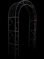Outdoor Black Metal Garden Arbor Archway