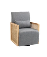 Simplie Fun Modern Upholstered Accent Chair with Ottoman for Living Room