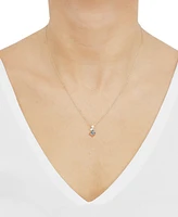 London Blue Topaz (3/8 ct. t.w.), Swiss Blue Topaz (1/8 ct. t.w.) & Diamond (1/20 ct. t.w.) 18" Pendant Necklace in 14k Gold