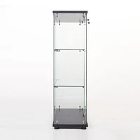 One Door Glass Cabinet Glass Display Cabinet With 3 Shelves