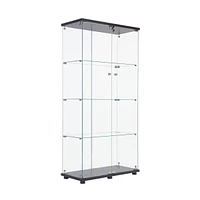 Two Door Glass Cabinet Glass Display Cabinet With 4 Shelves