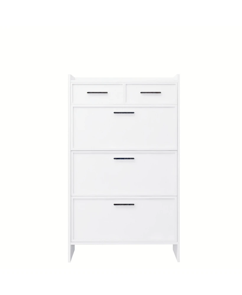 Pvc Shaker Door Shoe Rack with 3 Doors and 2 Drawers