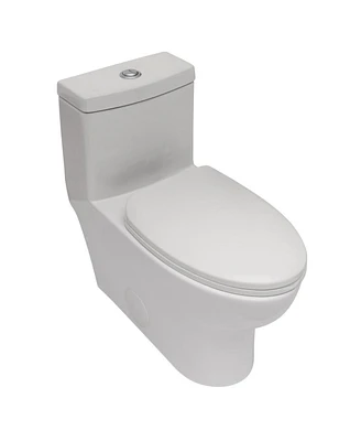Simplie Fun Ceramic One Piece Toilet, Dual Flush With Soft Closing Seat 0001