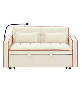 Simplie Fun 55.51 Inch Versatile Foldable Sofa Bed In 3 Lengths, Modern Sofa Sofa Sofa