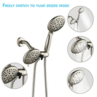 Classic High Pressure Single Handle 7 Function Rain Shower Head With Handheld Shower With Tub Spout