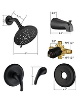 Streamdale Furniture Single Handle Tub Spout And 5-Functions Shower Head Set (Valve Included