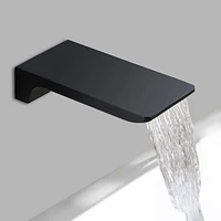 Streamdale Furniture Matte Black Waterfall Wall Mounted Tub Faucet With Hand Shower