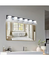 Streamdale Furniture Led Modern Black 6-Light Vanity Lights Fixtures Over Mirror Bath Wall Lighting