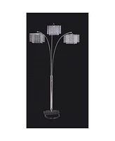 Streamdale Furniture 84"H 3-Shade Crystal Inspired Arch Floor Lamp