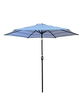 Simplie Fun 9FT Umbrella Ice Blue Stripe