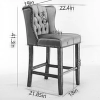 Grey Upholstered Counter Height Bar Stools Set