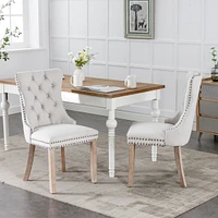 Contemporary Flax Upholstered Dining Chair Set