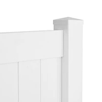 Privacy Fence Panels 6FT.h X 6FT.w White Vinyl Full Set Of 2 Pcs