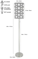 62"H Grey/White Retro Floor Lamp